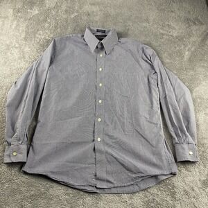 Barrington's Dress Shirt Mens 16 32/33 Purple‎ Gray Stripped Long Sleeve